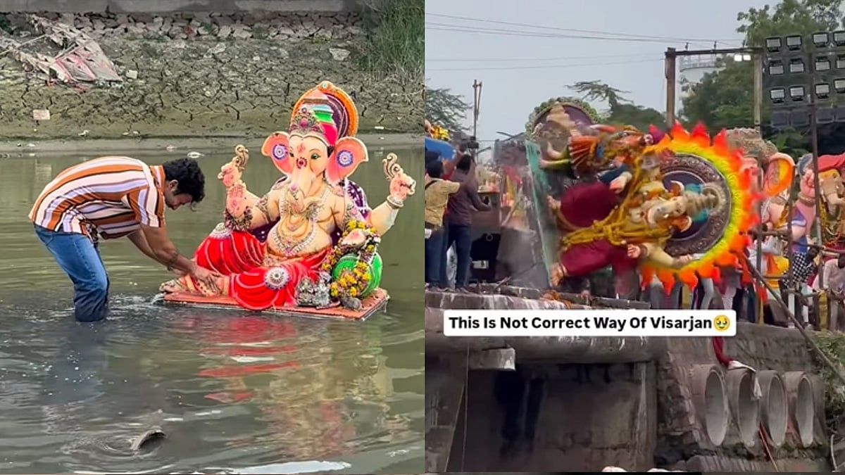 'Bhagwan Ko Bhi Nahi Baksha': Heartbreaking Ganpati Visarjan Visuals Enrage Netizens