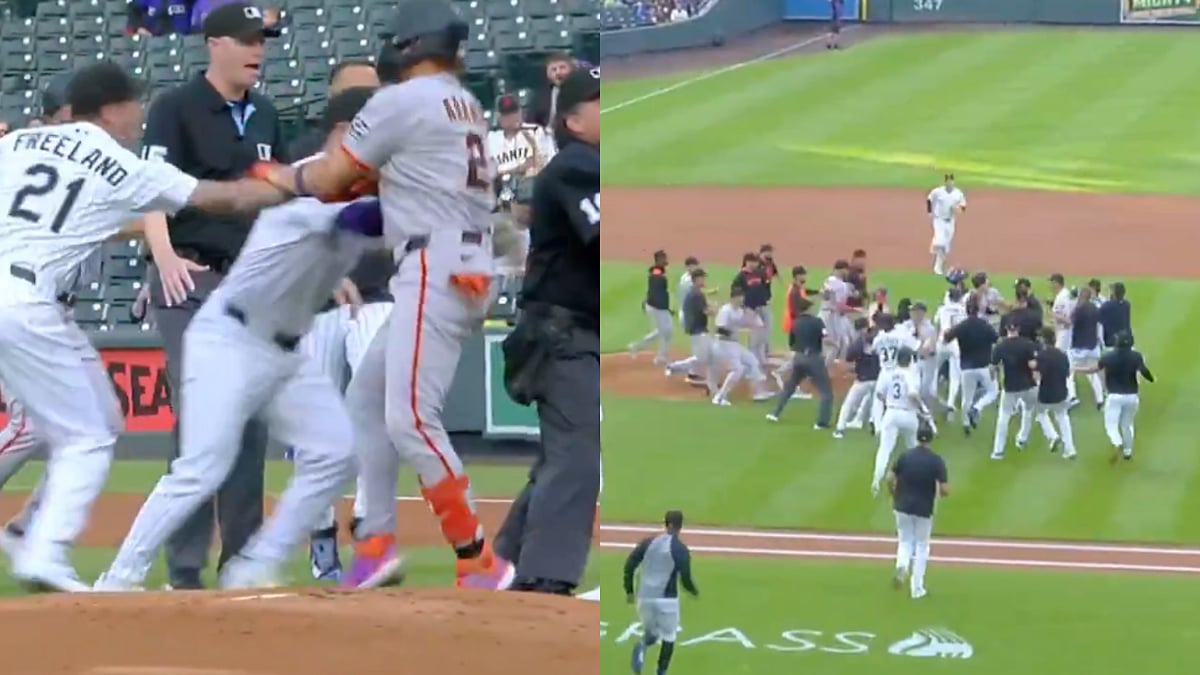 Brawl Breaks Out During San Francisco Giants Vs Colorado Rockies MLB Match After Rafael Devers Hits...
