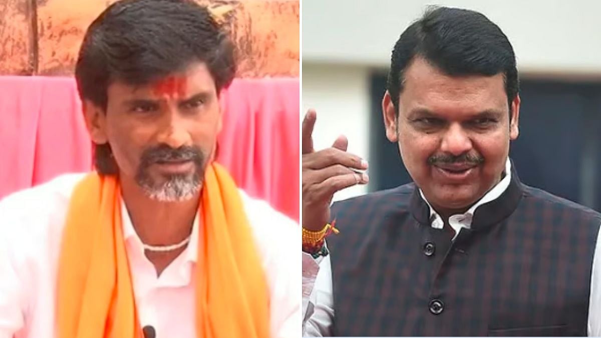 Maratha activist Manoj Jarange Patil (L) & MAharashtra CM Devendra Fadnavis (R) | File Pic