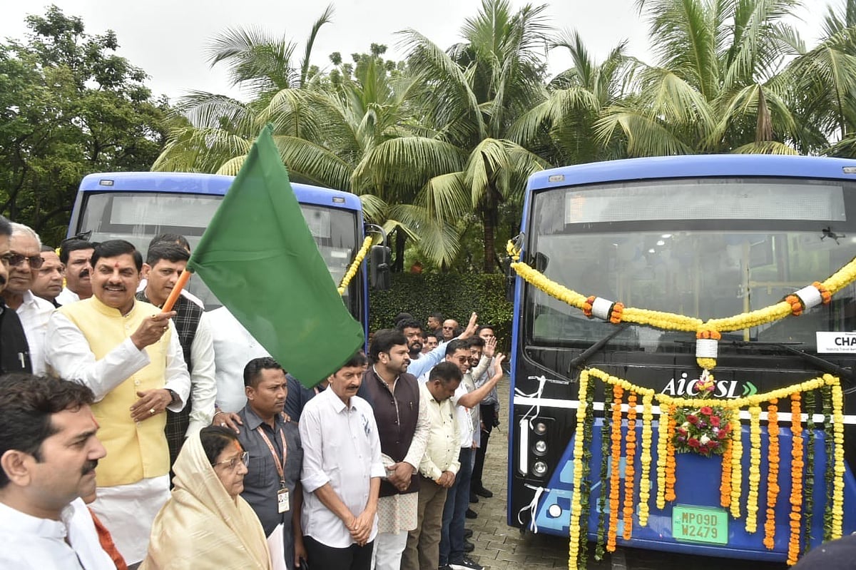 MP CM Mohan Yadav Flags Off 50 Electric Buses In Indore To Replace Diesel-Run Public Transport;...