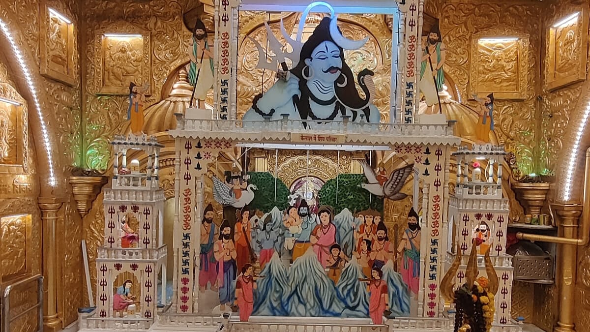 The ghee puja displayed at the temple during Shravan