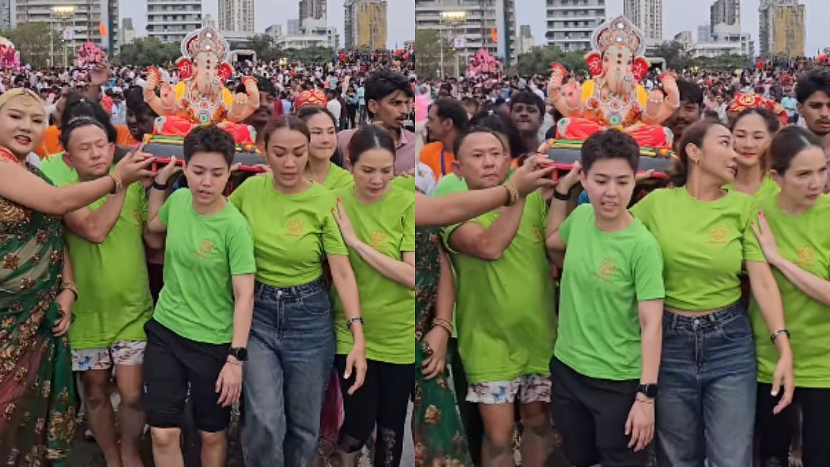 Video Of Thai Celebrating Ganesh Visarjan In Mumbai Goes Viral: 'Divided By Borders, United By God' Says Netizens