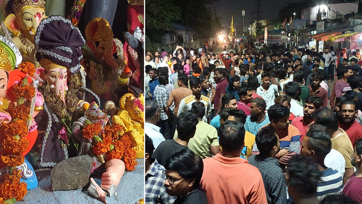 Stone Pelting On Ganesh Idol Sparks Tension In MP's Bhopal | FP Photo