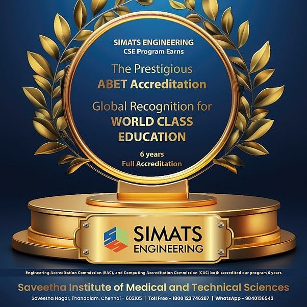 SIMATS Engineering’s CSE Program Earns Prestigious ABET Accreditation