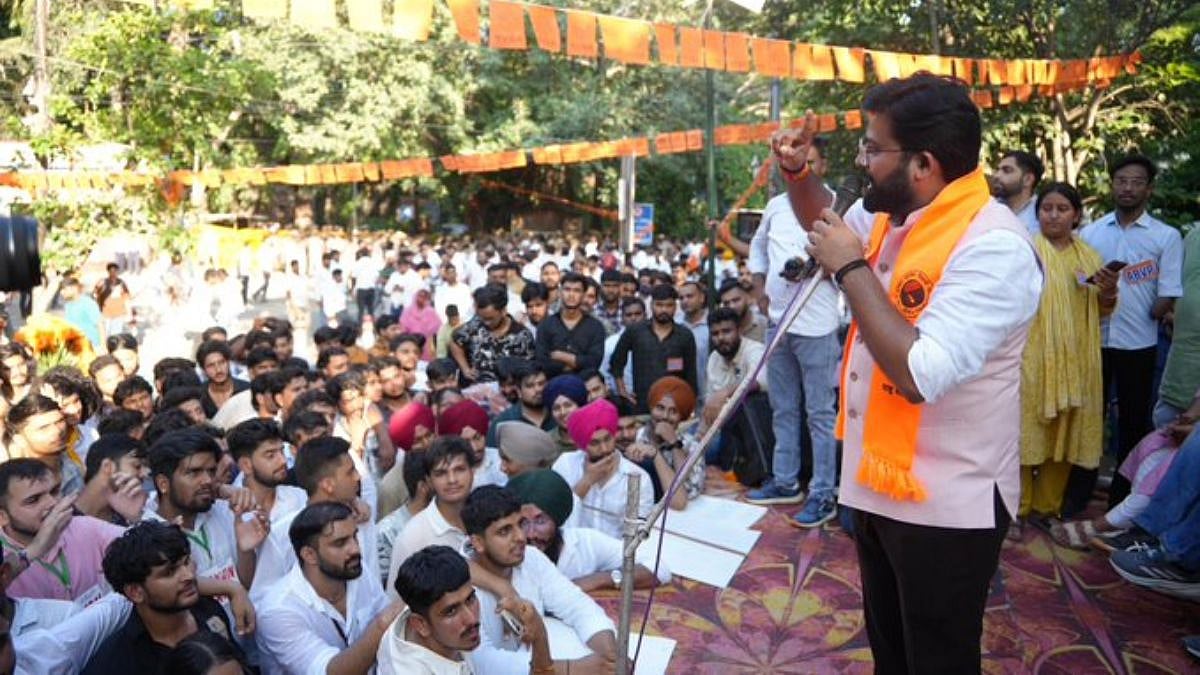 ABVP Holds 'Chhatra Garjana' Rally In DU Ahead Of Student Union Polls, Raising Host Of Student Demands