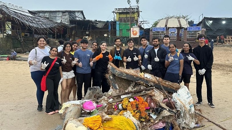 WWI students Inspire Change with Sustainability-Driven Beach Clean-up post Visarjan