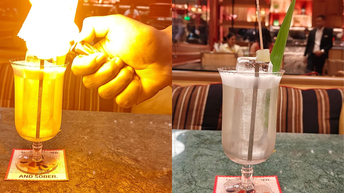 The Pandan Royale is pure indulgence: tender coconut water, aromatic pandan, and zero-proof gin with a mind-blowing presentation