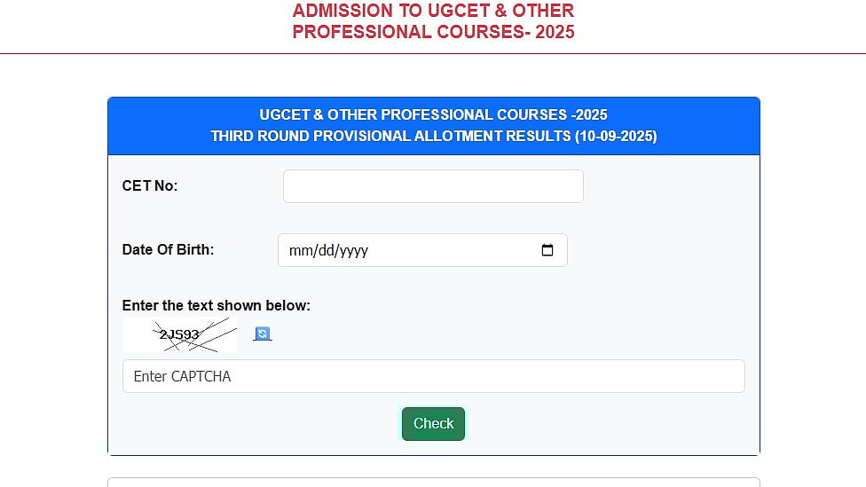 KCET 2025 Round 3 Seat Allotment Results Released At cetonline.karnataka.gov.in; Direct Link Here