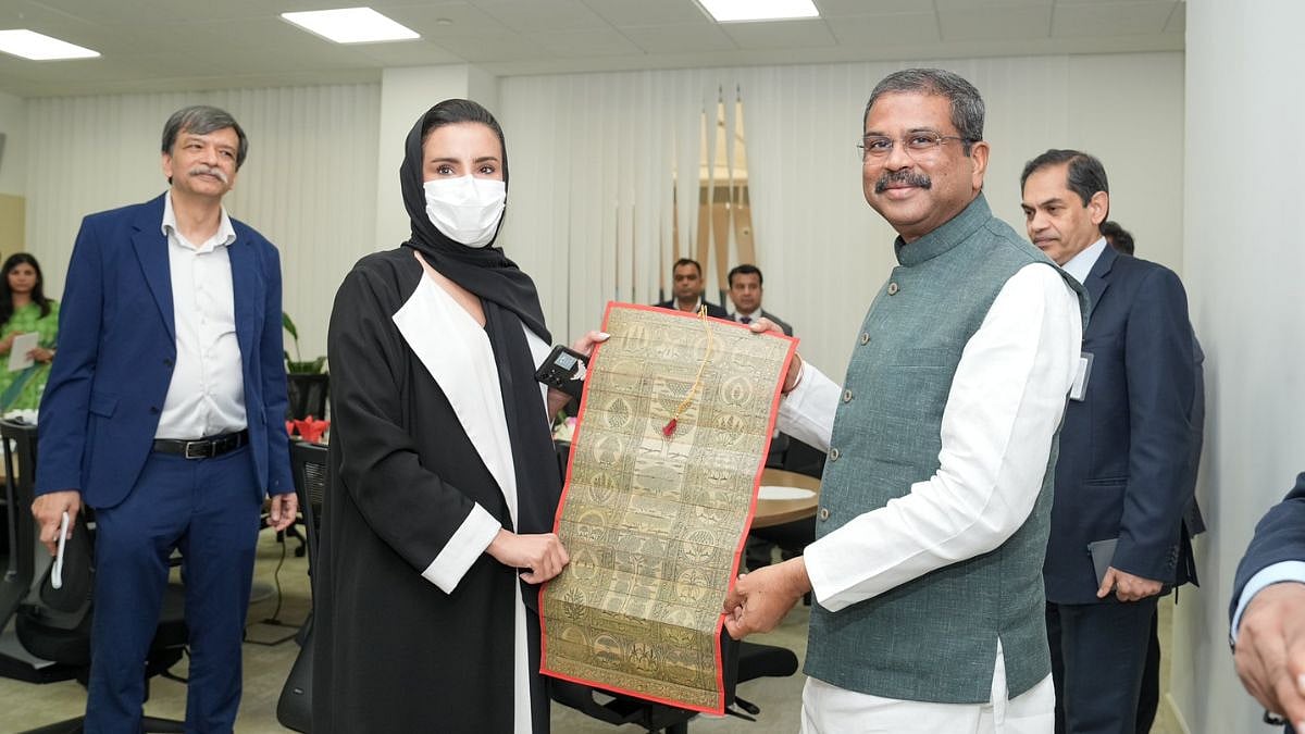 Union Education Minister Dharmendra Pradhan Meets ADEK Chairperson To Expand India-UAE Education Ties | X @dpradhanbjp