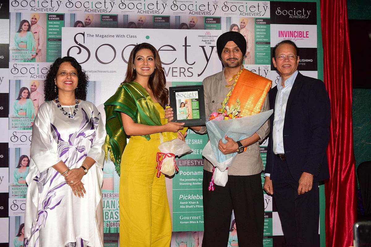 Harbhajan Singh, Geeta Basra receive a warm welcome