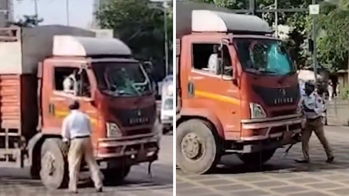 Mumbai: Truck Driver Attempts To Run Over Traffic Cop Near Sena Bhavan In Dadar, Narrow Escape...
