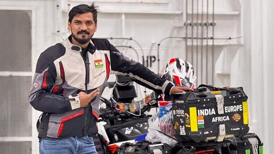 Mumbai-based biker and content creator Yogesh Alekari | Image Courtesy: Instagram (@roaming_wheeels)