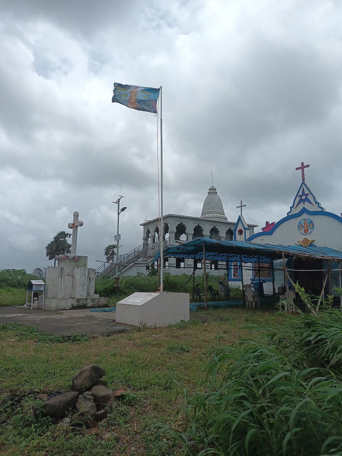 Temple and Church of Our Lady of Velankanni - Hoisting of the Velankanni flag