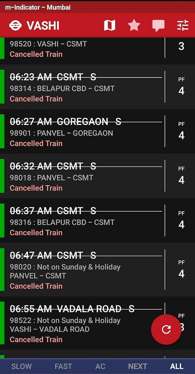 Several trains cancelled early morning on Harbour Line