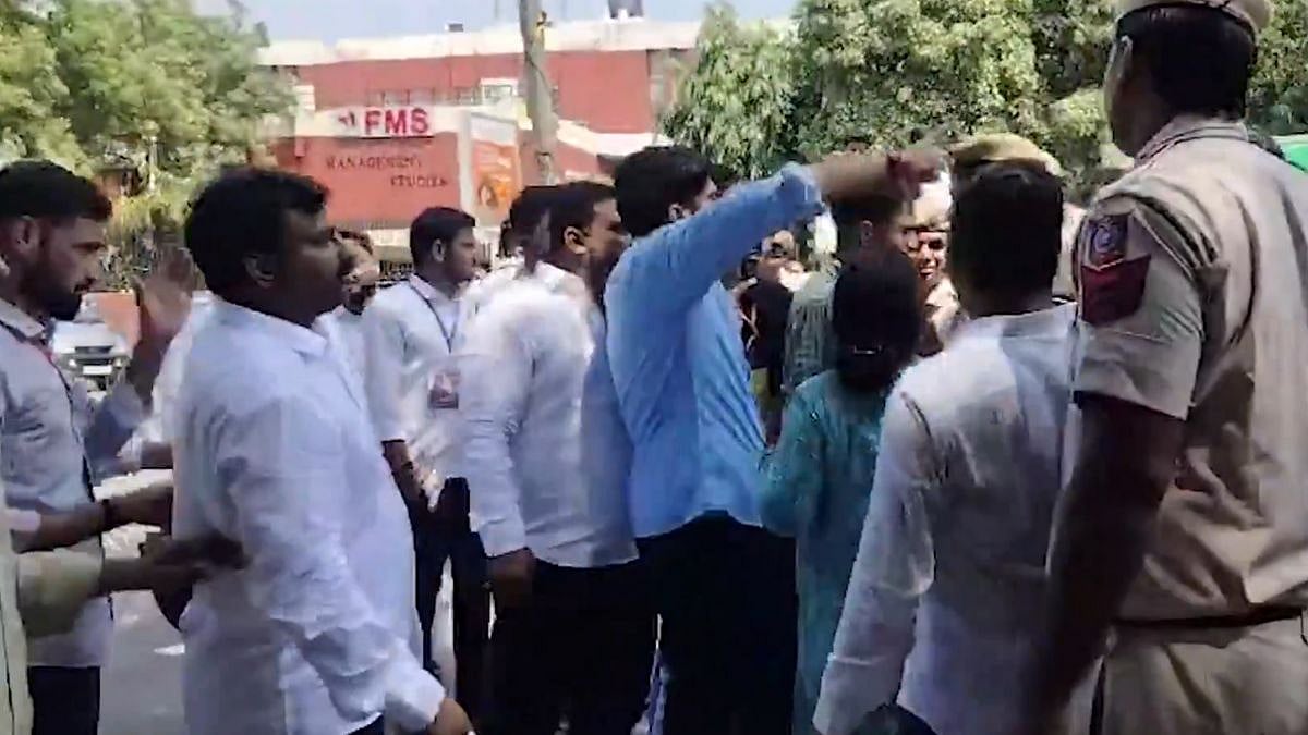 Delhi University Students' Union 2025 Elections: Clashes Erupt Between NSUI & ABVP At Kirori Mal College On Final Day Of Campaigning