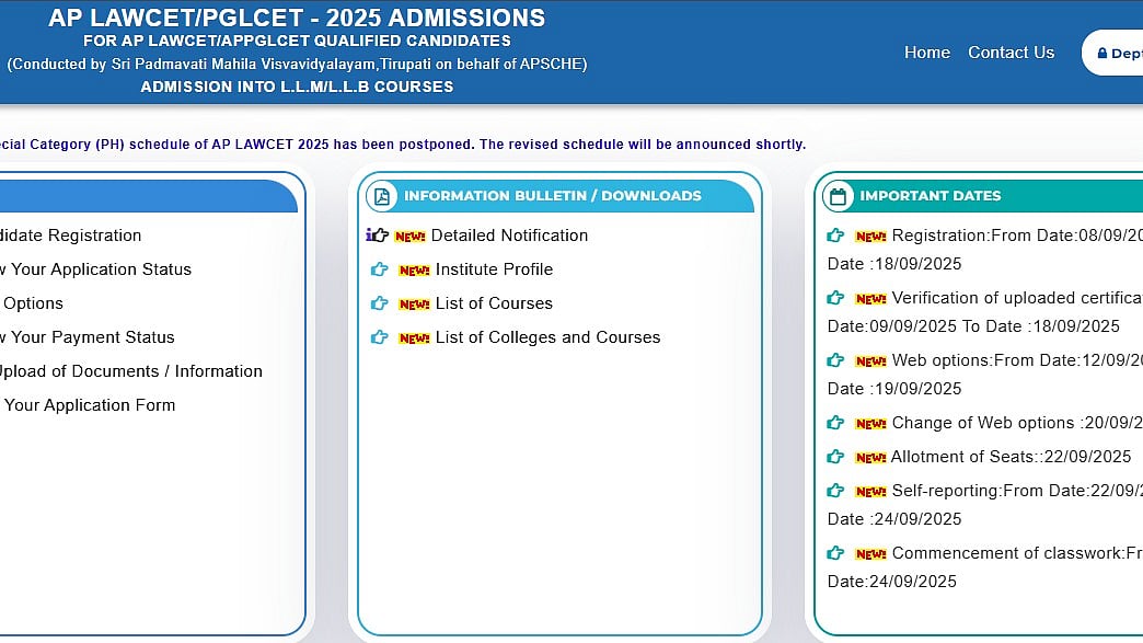 AP LAWCET Counselling 2025 Registration Deadline Extended To September 18; Apply Now At lawcet-sche.aptonline.in