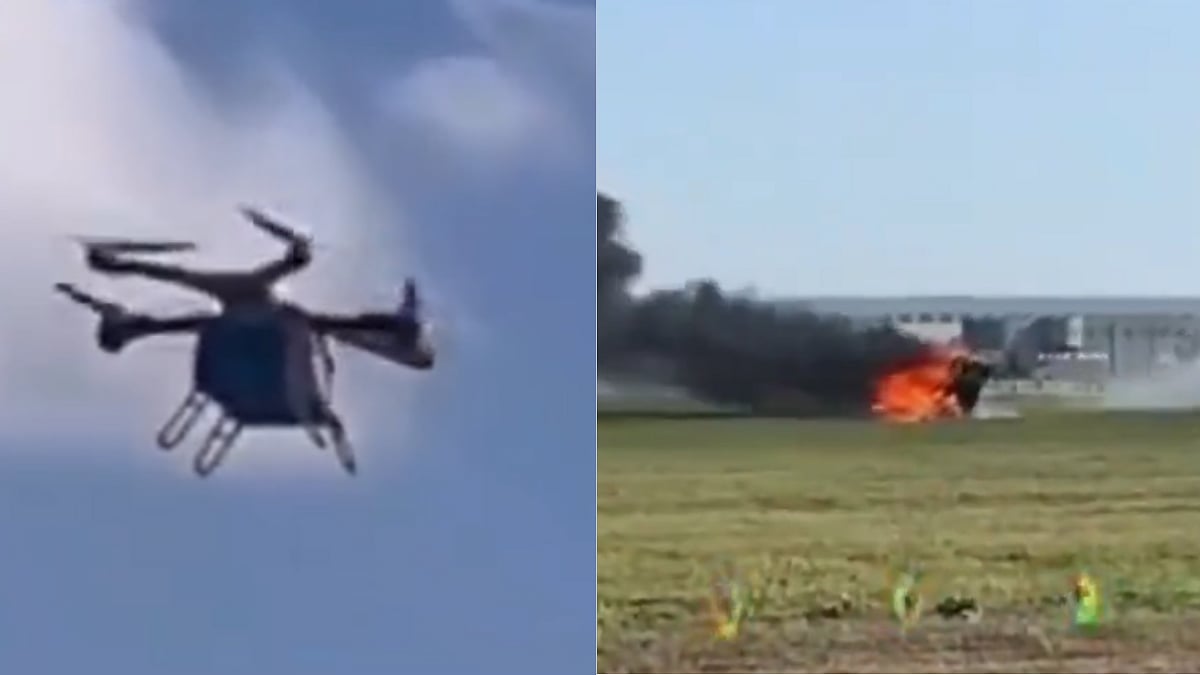 Video: Flying Cars At Chinese Air Show Clash Into Each Other Mid-Air, Crashes And Bursts Into Flames