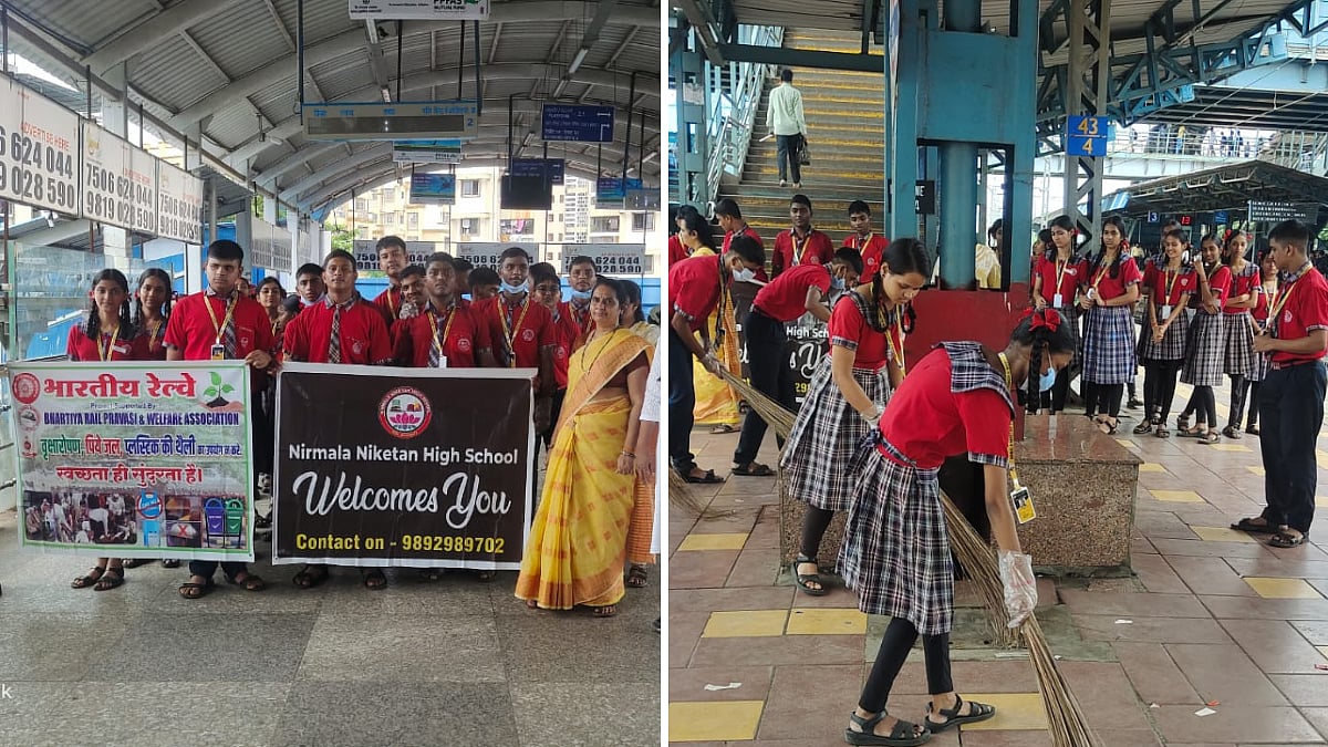 Mumbai Students Lead Clean-Up Drive At Bhayandar Station Under ‘Cleanliness Is Service 2025’