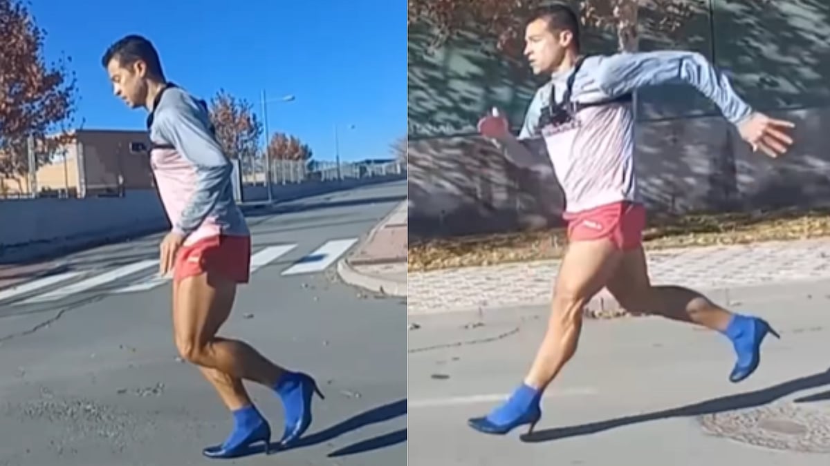Man Sets Guinness World Record For Sprinting Backwards With High Heels; Video