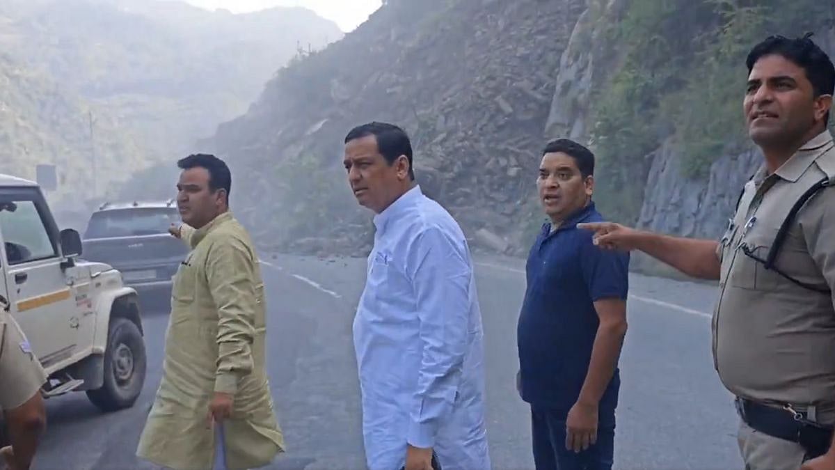 Caught On Camera: Garhwal BJP MP Anil Baluni Narrowly Escapes Landslide On Badrinath Highway