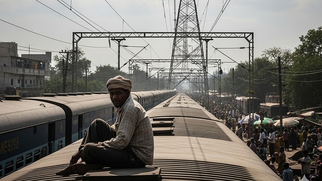 Mumbai-Gorakhpur Train Delayed By 2 Hours After Passenger Climbs Train's Roof & Creates Ruckus In...