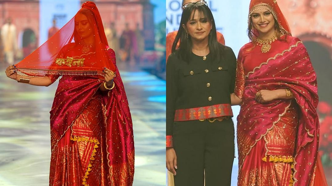 Lekha walked the GICW runway for designer Gayatri Jagdish Lal