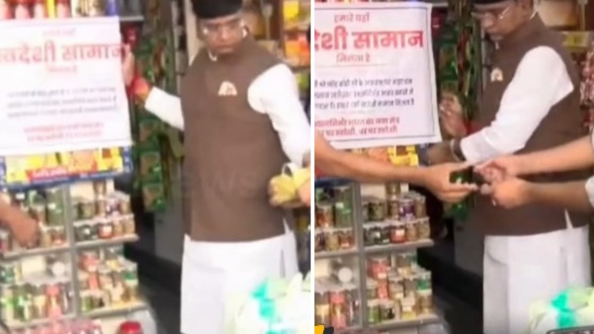 VIDEO: Minister Vishwas Sarang Puts Up 'Swadeshi' Boards At Bhopal Shops After PM Modi's Emphasises...