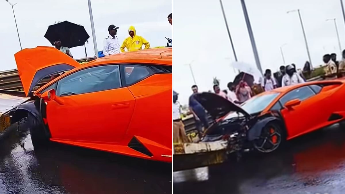Mumbai: Speedy Lamborghini Loses Control On Coastal Road, Crashes Into Divider | VIDEO