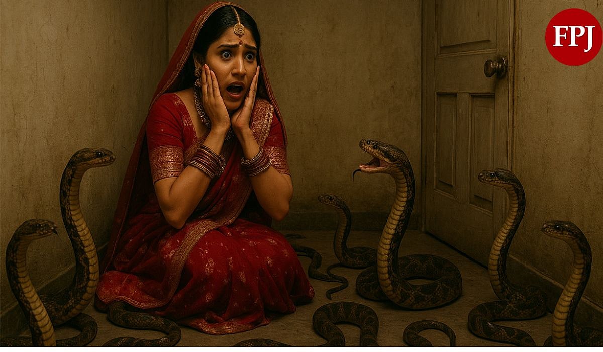 Woman Locked In Room By In-Laws With Venomous Snake | Ai-genrated image