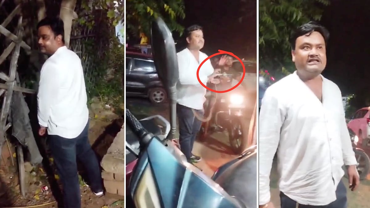 Caught On Cam: 'Will Shut Down Your Cart,' Gwalior BJP Leader Brandishes Pistol For Being Objected To Public Urinating  | FP Photo 