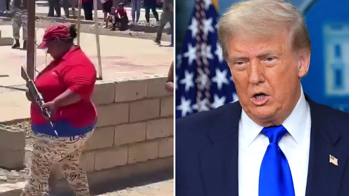'A Very Serious Threat': Donald Trump Mocks Venezuelan Military With Video Of Obese Woman Running With Rifle | X/@TrumpTruthOnX