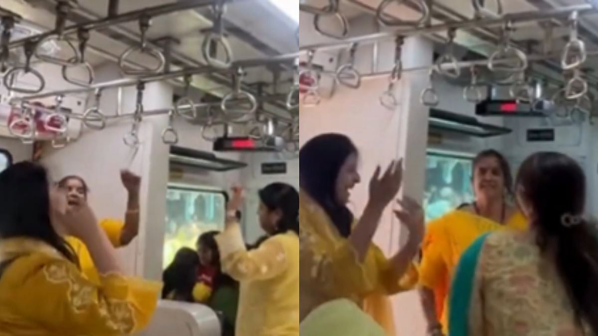 Navratri 2025: Women Play Garba In Mumbai AC Local Train On Borivali-Churchgate Route | VIDEO