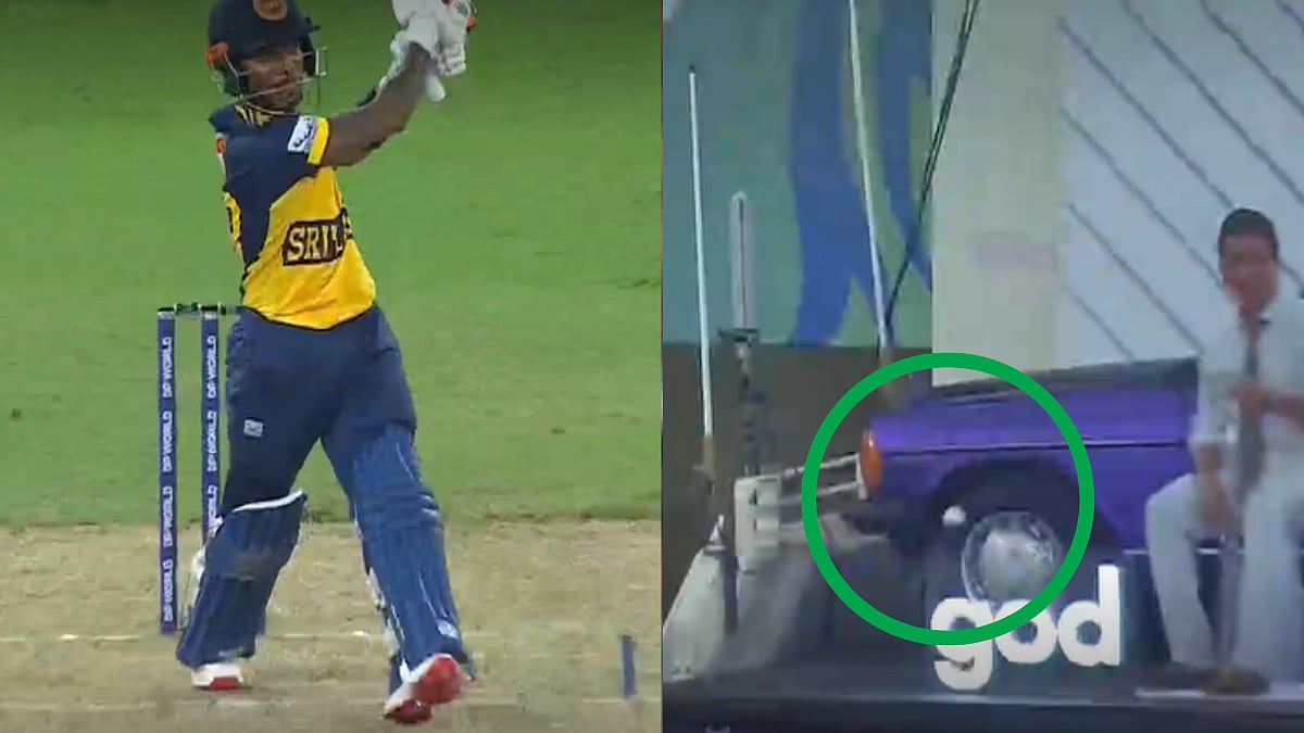 Unbelievable! Pathum Nissanka's Six Off Harshit Rana's Delivery Dents Car During IND Vs SL Asia Cup 2025 Super 4 Match; Video