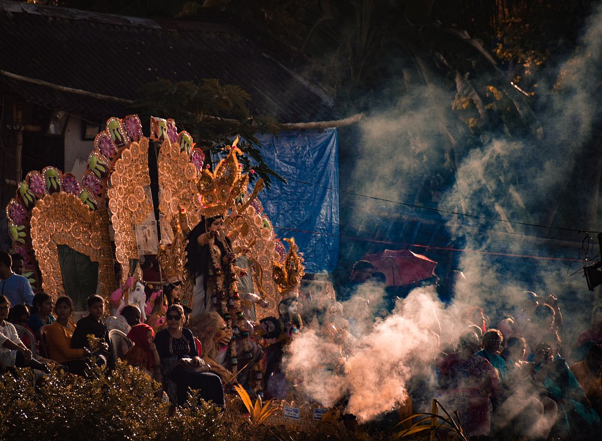 Durga Idol Bisarjan in Echamoti River