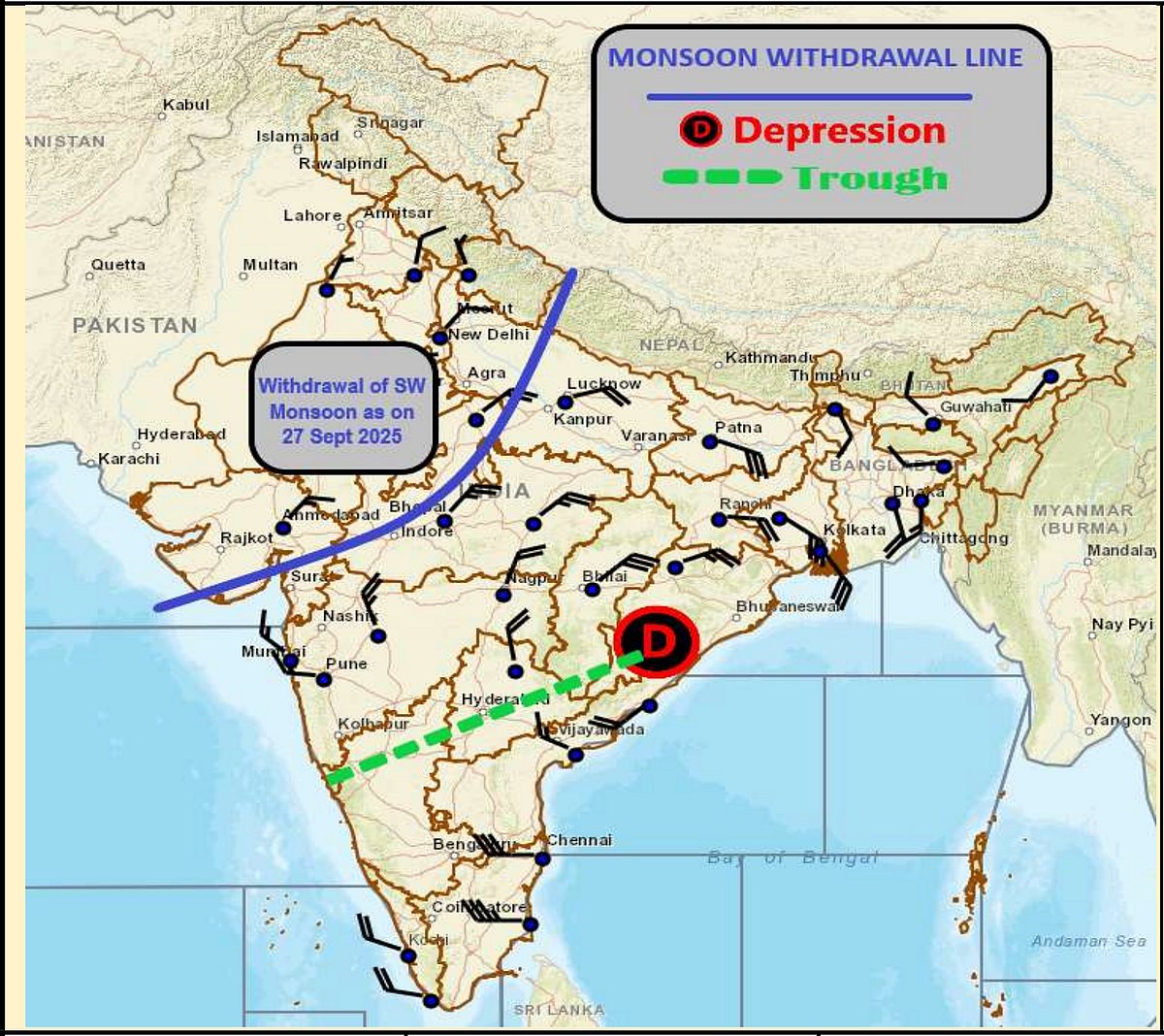 Weather systems affecting Madhya Pradesh at present.