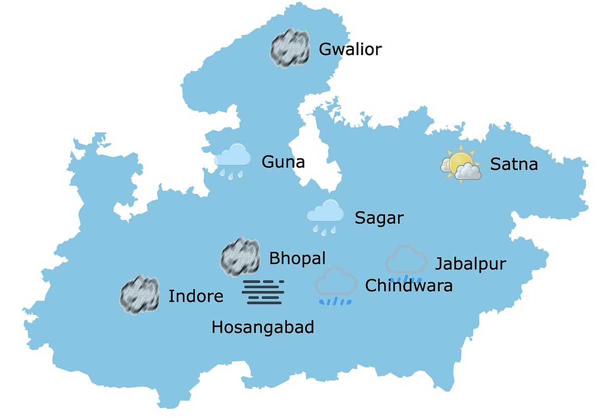 Weather in Madhya Pradesh ay 11 am
