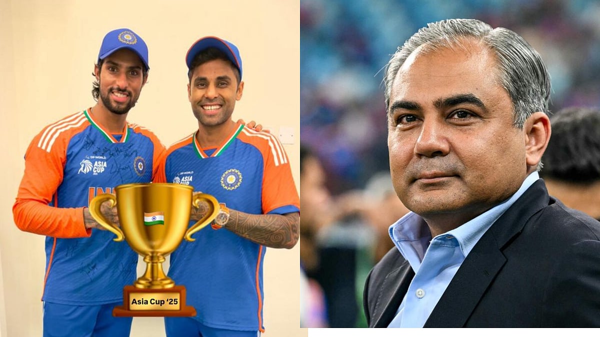 Asia Cup 2025: Suryakumar Yadav, Abhishek Sharma, Shubman Gill Mock Mohsin Naqvi With Imaginary Trophy Celebration; Pics  