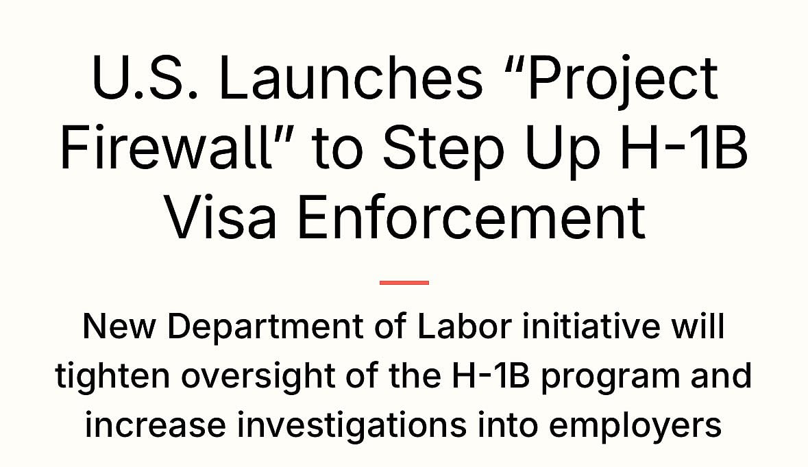Project Firewall: Trump Administration Cracks Down On H-1B Visa Abuse, Puts American Jobs First