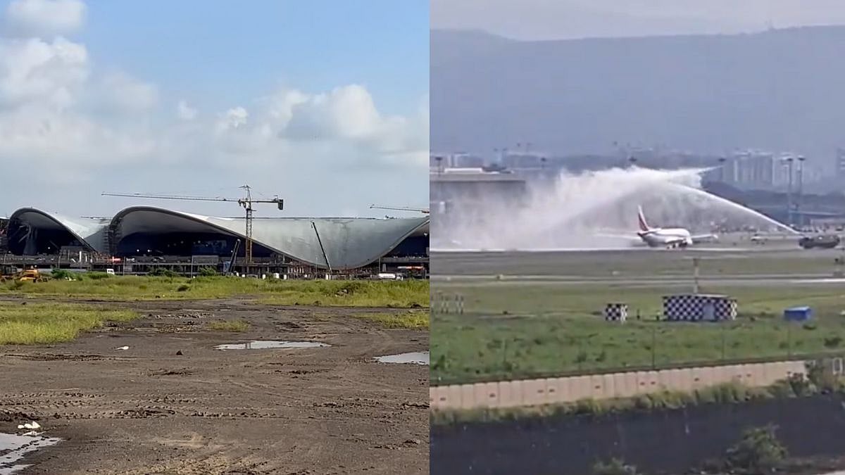 Navi Mumbai International Airport: Test Flight Landings, Water Cannon Salute Seen Ahead Of...