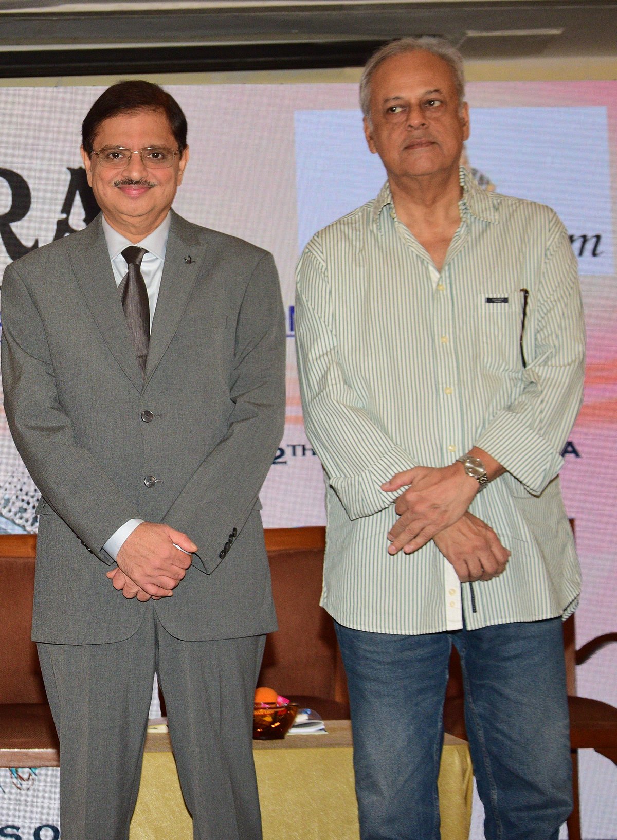 Sanjay Tandon and Shailendra Singh at the landmark ISAMRA announcement for royalty distribution to musicians and chorus singers.