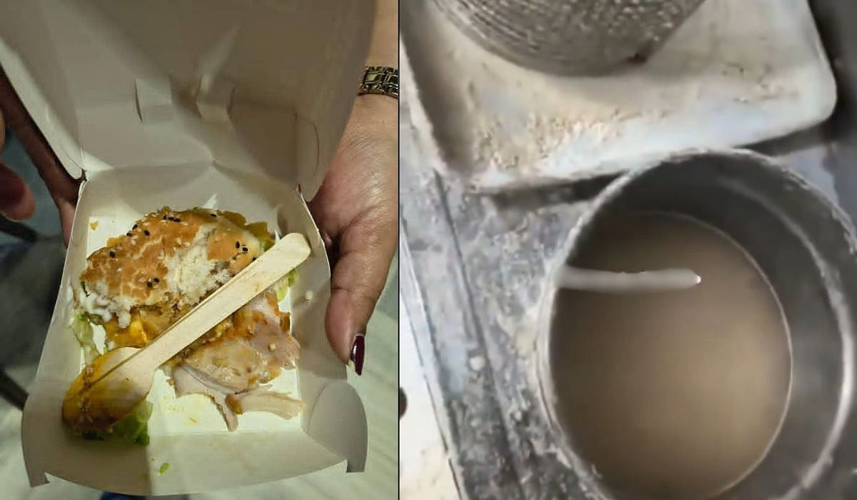 Left: Rotten chicken
Right: Inside kitchen | X/@karnatakaportf
