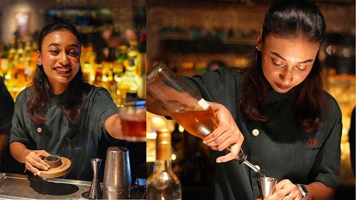 Anisha is happiest when she's behind the bar