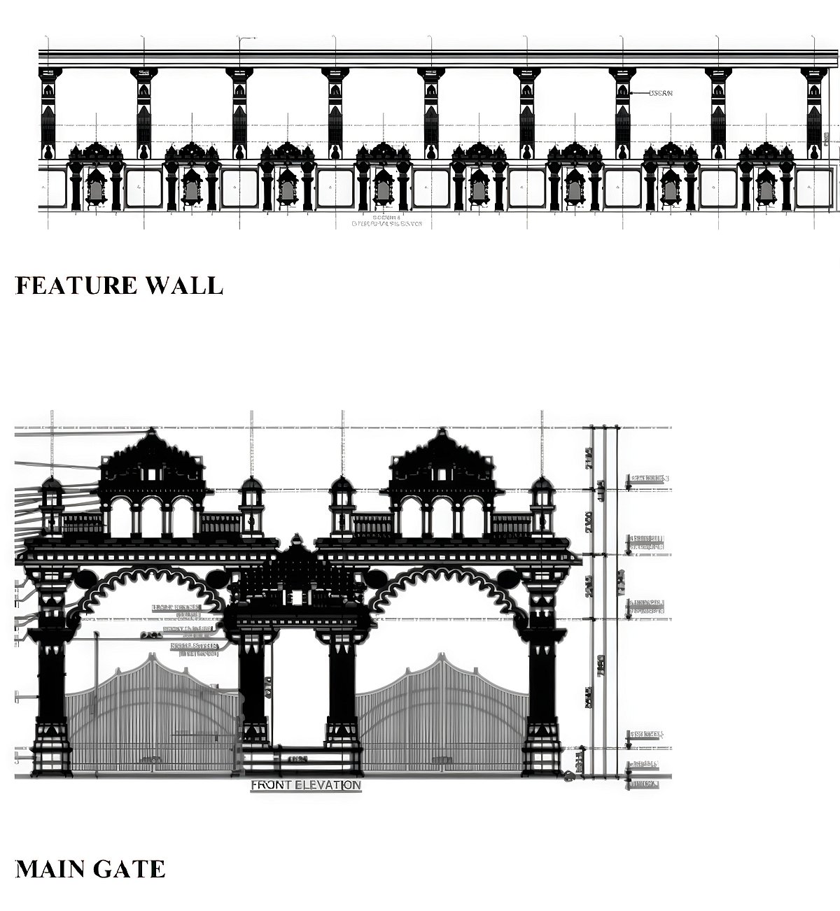 Design of the proposed new entrance and feature wall of Siddhivinayak Temple