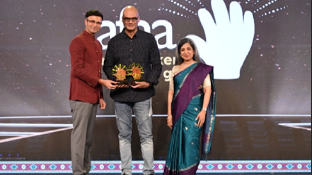 Ambareesh Chakraborty, Senior Partner & Executive Creative Director, R K Swamy Ltd with the presenters Abhishek Karnani – Jury Member, Changemakers for Good India and President, IAA India Chapter & Sangeeta Pendurkar – Jury Member, Changemakers for Good Asia and CEO, Pantaloons & Jaypore, Aditya Birla Fashion & Retail Limited