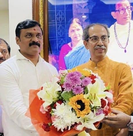 Adv Sachin Bhosale with Shiv Sena (UBT) Chief Uddhav Thackeray