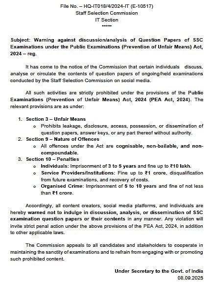 SSC Notification