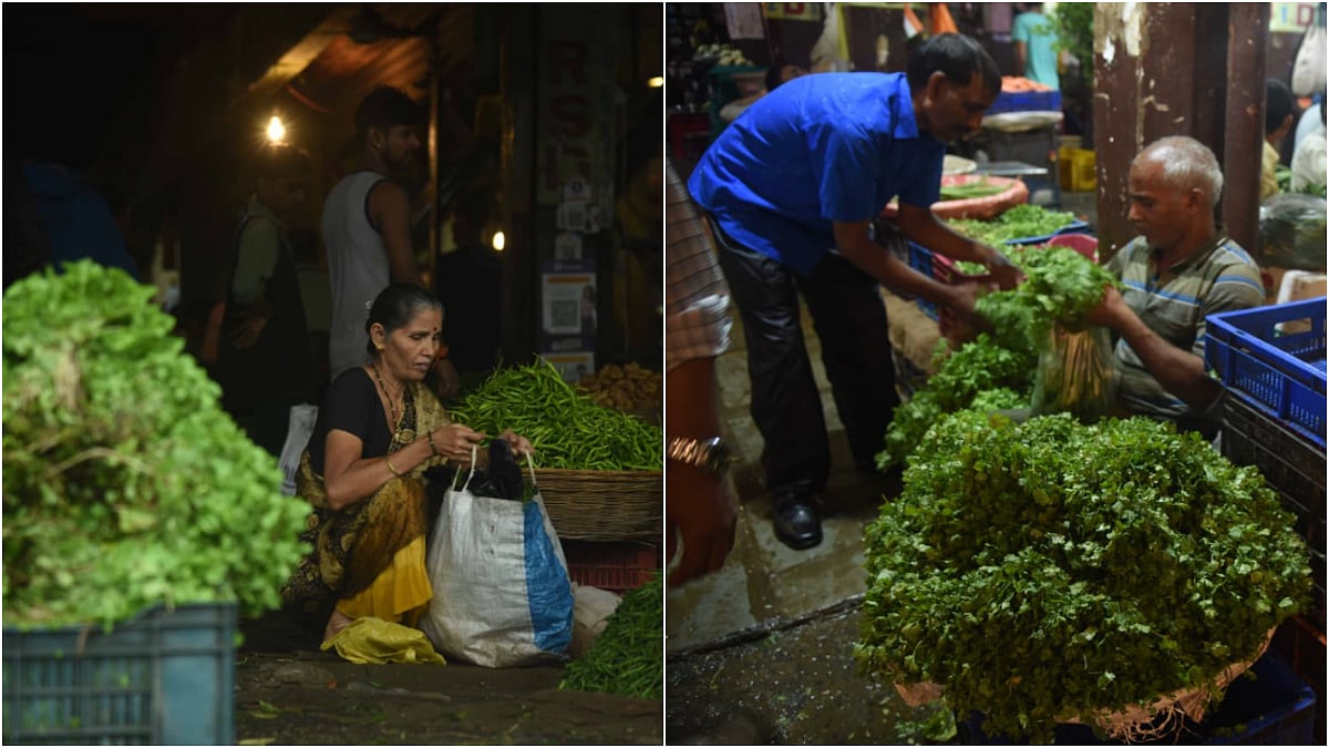 Leafy vegetables piled at Vashi APMC show sharp price rise amid reduced supply from flood-hit regions