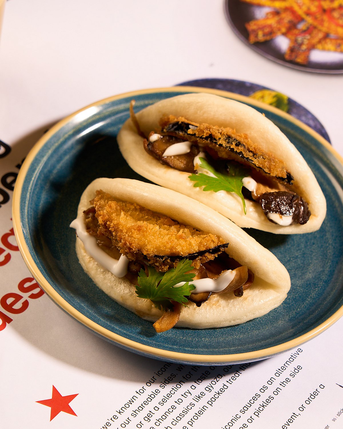 Bao—mixed mushroom + panko aubergine
