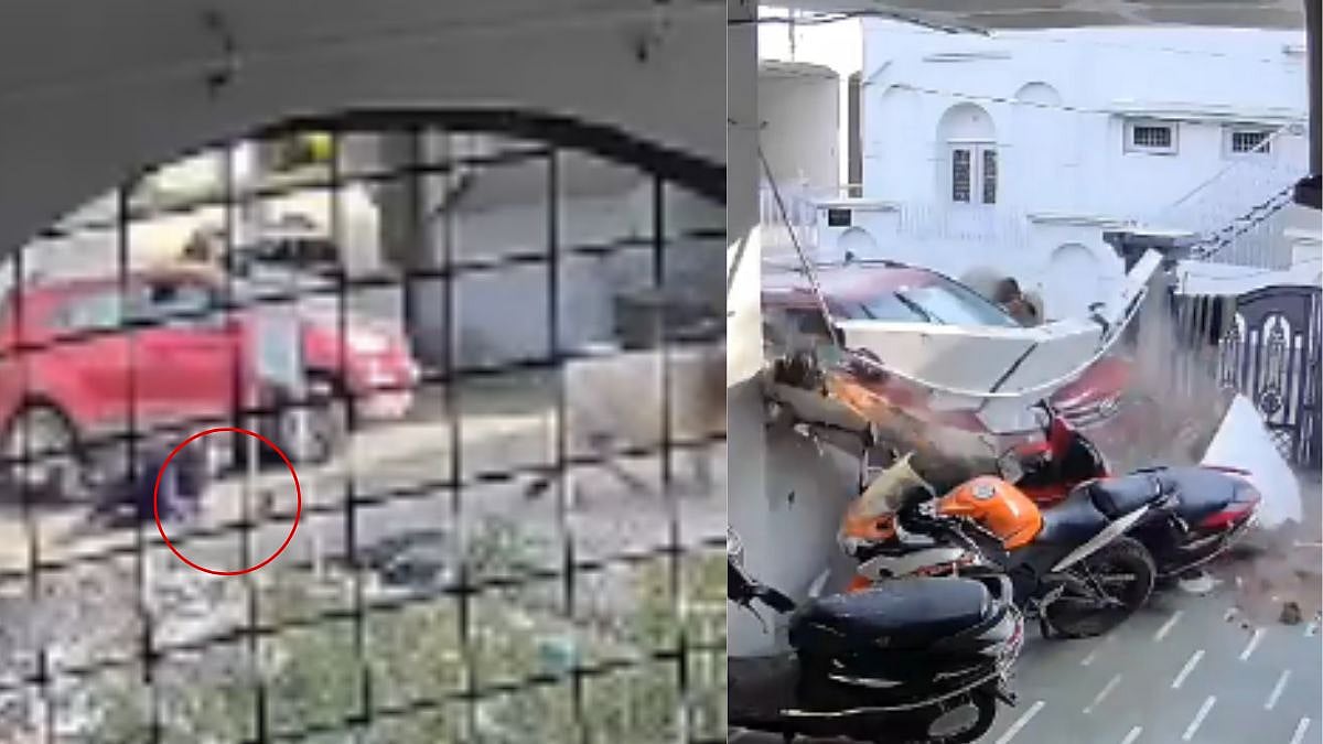 Shocking Video: 14-Year-Old Drives Hyundai Creta, Crashes Into Wall Outside House In MP’s Dewas
