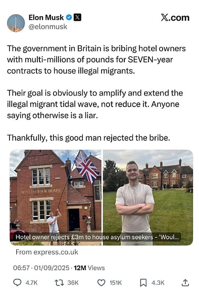 Elon Musk commented - “Thankfully, this good man rejected the bribe.”